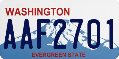 WA license plate AAF2701