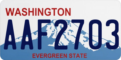 WA license plate AAF2703