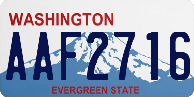 WA license plate AAF2716