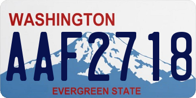 WA license plate AAF2718