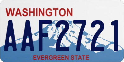 WA license plate AAF2721