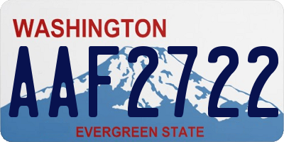 WA license plate AAF2722
