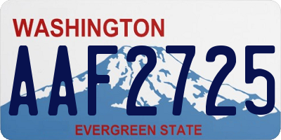 WA license plate AAF2725