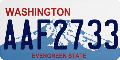 WA license plate AAF2733