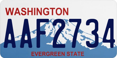 WA license plate AAF2734