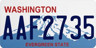 WA license plate AAF2735