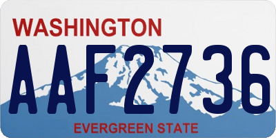 WA license plate AAF2736