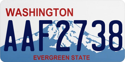 WA license plate AAF2738