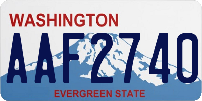 WA license plate AAF2740