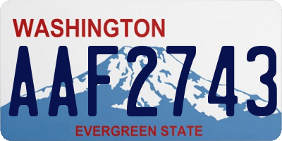 WA license plate AAF2743