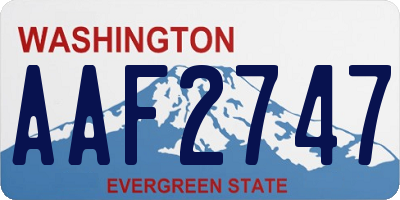 WA license plate AAF2747