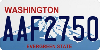 WA license plate AAF2750