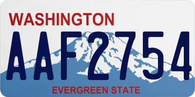 WA license plate AAF2754