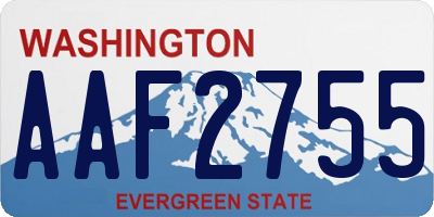 WA license plate AAF2755