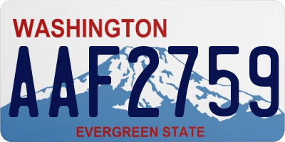 WA license plate AAF2759