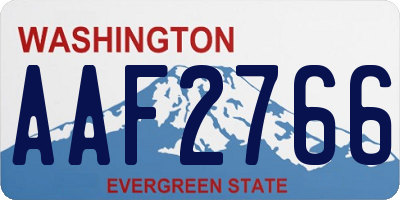 WA license plate AAF2766