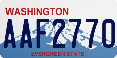 WA license plate AAF2770