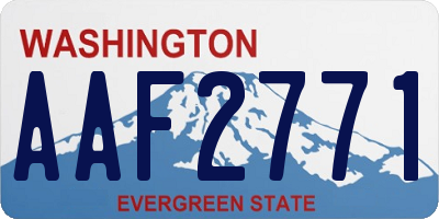 WA license plate AAF2771