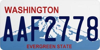 WA license plate AAF2778