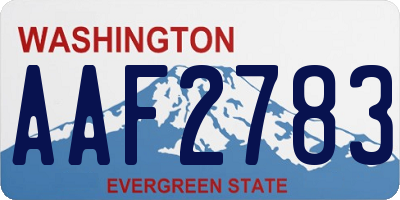 WA license plate AAF2783