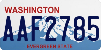 WA license plate AAF2785