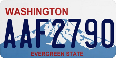 WA license plate AAF2790