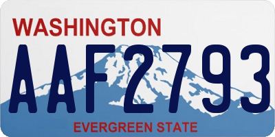 WA license plate AAF2793