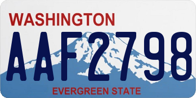 WA license plate AAF2798