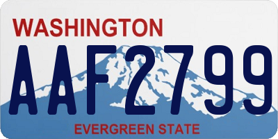 WA license plate AAF2799