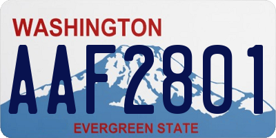 WA license plate AAF2801