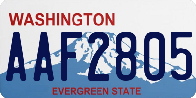 WA license plate AAF2805