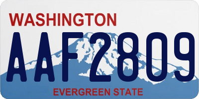 WA license plate AAF2809