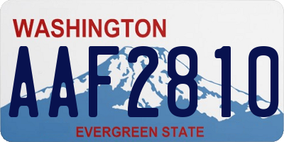 WA license plate AAF2810