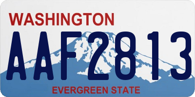 WA license plate AAF2813
