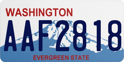 WA license plate AAF2818