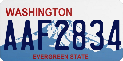 WA license plate AAF2834