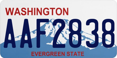 WA license plate AAF2838