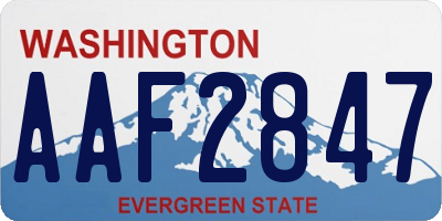 WA license plate AAF2847