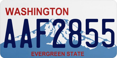 WA license plate AAF2855