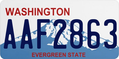 WA license plate AAF2863