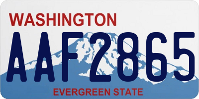 WA license plate AAF2865