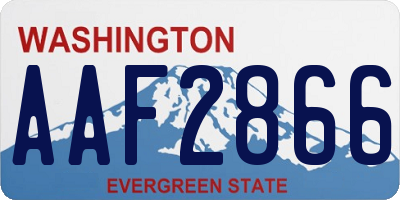 WA license plate AAF2866