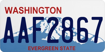 WA license plate AAF2867