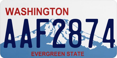 WA license plate AAF2874