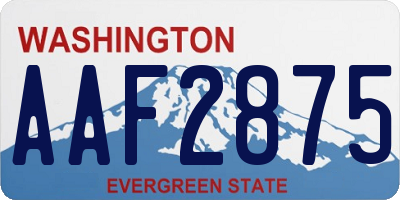 WA license plate AAF2875