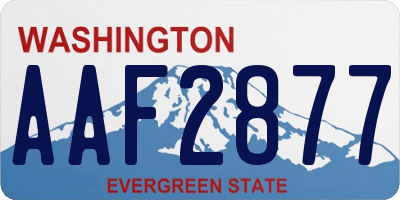 WA license plate AAF2877