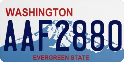 WA license plate AAF2880