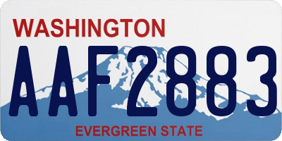 WA license plate AAF2883