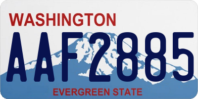 WA license plate AAF2885