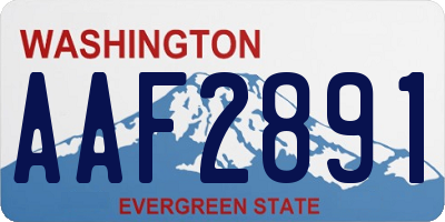 WA license plate AAF2891